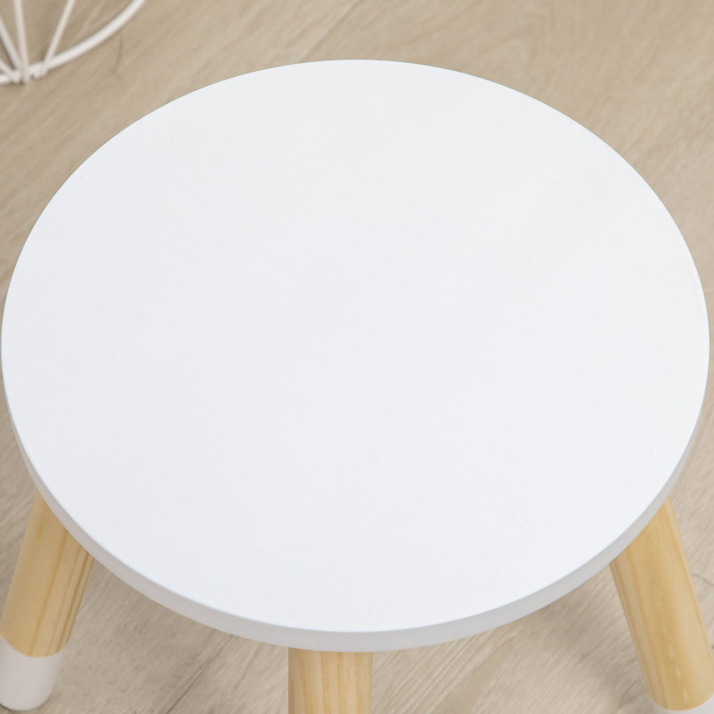 Coiffeuse enfant table de maquillage avec tabouret miroir et 2 tiroirs 3 à 6 ans 60 x 40 x 95 cm blanc et bois-8
